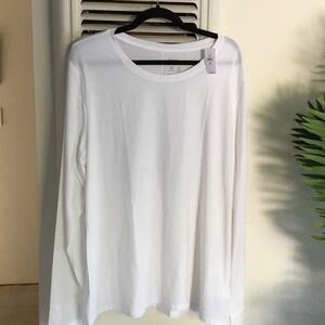 GAP Men's Long Sleeve Crewneck Shirt - White